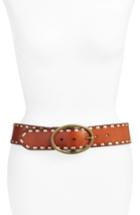 Women's Elise M. 'anne' Stitched Leather Belt - Brown