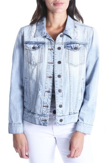Women's Kut From The Koth Emma Distressed Denim Jacket - Blue
