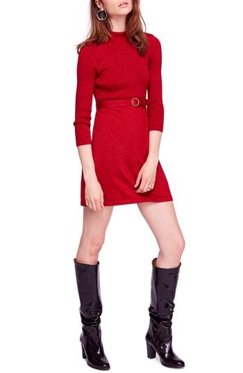 Women's Free People French Girl Sweater Minidress - Red