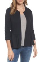 Petite Women's Caslon Knit Peplum Jacket P - Black