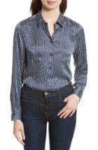 Women's Equipment Essential Stripe Silk Pocket Shirt - Blue