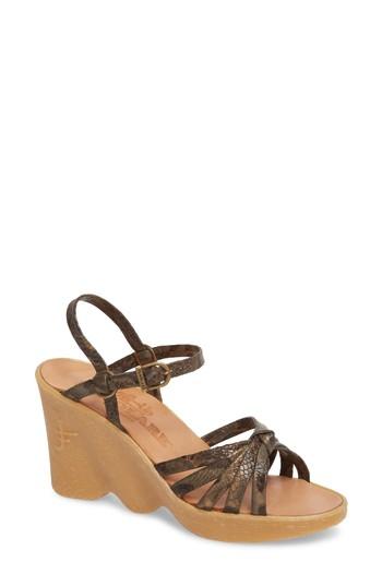 Women's Famolare Knotty Monkey Wedge Sandal M - Green