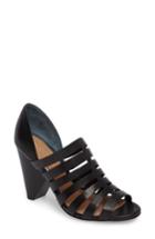 Women's Linea Paolo Pierce Chisel Heel Cage Sandal .5 M - Black