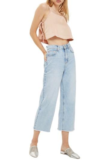 Women's Topshop Side Tie Crop Camisole Us (fits Like 0) - Beige