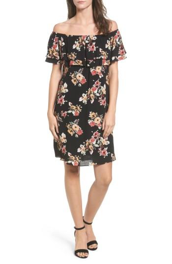 Women's Everly Ruffle Off The Shoulder Dress - Black