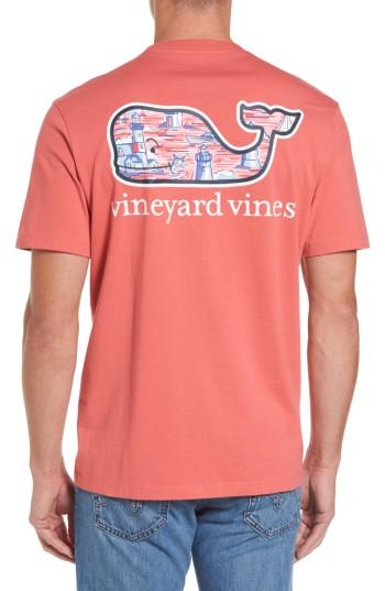 Men's Vineyard Vines Lighthouse Whale Pocket T-shirt - Red