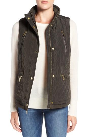 Women's Michael Michael Kors Diamond Quilted Vest - Black