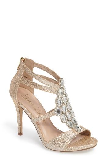 Women's Lauren Lorraine Crystal Embellished Strappy Sandal M - Beige
