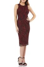 Women's Js Collections Embroidered Sheath Dress - Red