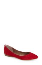 Women's Bp. 'moveover' Pointy Toe Leather Flat .5 M - Red