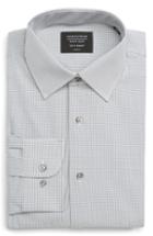 Men's Nordstrom Men's Shop Tech-smart Classic Fit Stretch Check Dress Shirt - 32/33 - Grey