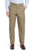 Men's Berle Classic Fit Flat Front Microfiber Performance Trousers - Green