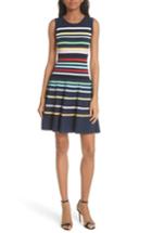 Women's Milly Rainbow Stripe Fit & Flare Dress - Blue