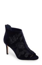 Women's Imagine Vince Camuto Padget Embroidered Velvet Peeptoe Bootie M - Blue