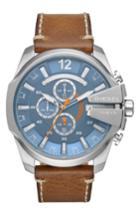 Men's Diesel Mega Chief Chronograph Leather Strap Watch, 51mm X 59mm