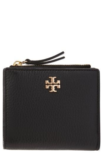 Women's Tory Burch Mini Frida Leather Wallet - Black