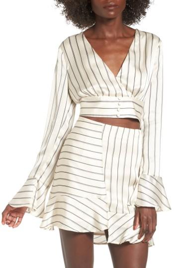 Women's J.o.a. Satin Crop Blouse