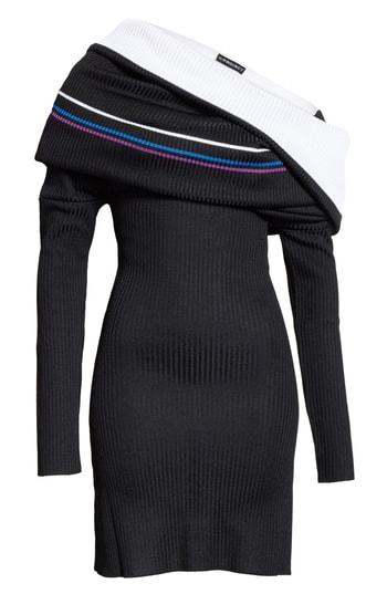 Women's Y/project Off The Shoulder Sweater Dress - Black