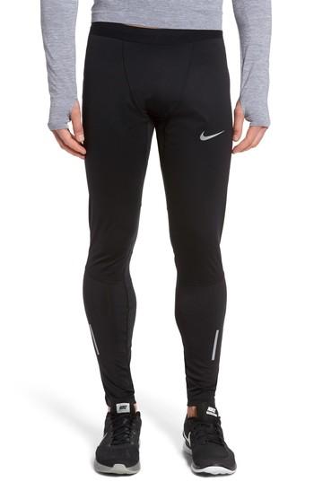 Men's Nike Shield Tech Weather Resistant Running Tights, Size - Black