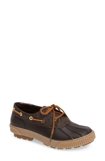 Women's Michael Michael Kors Hyde Waterproof Duck Shoe M - Brown