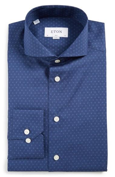 Men's Eton Slim Fit Open Circle Dress Shirt