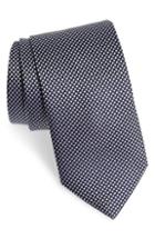 Men's Eton Check Silk Tie, Size - Black