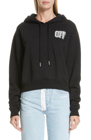 Women's Off-white Lips Hoodie - Black