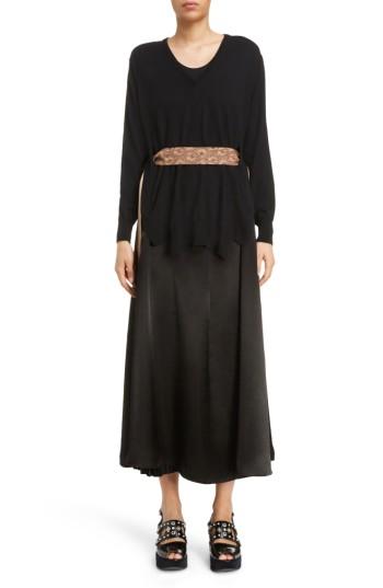Women's Toga Layered Mixed Media Dress Us / 36 Fr - Black