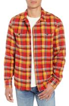 Men's Frame Classic Fit Flannel Shirt Jacket, Size - Red
