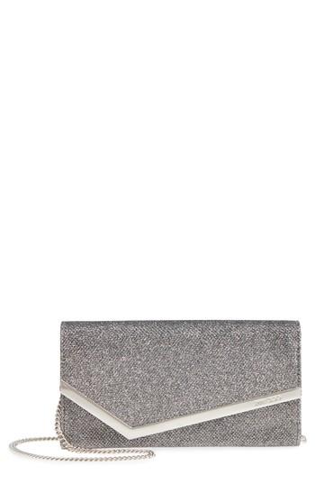 Jimmy Choo Emmie Glitter Mesh Clutch - Grey