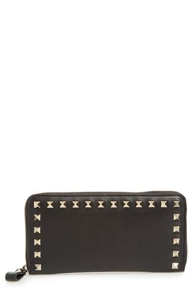 Women's Valentino Rockstud Continental Leather Wallet -