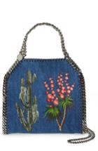 Stella Mccartney Mini Falabella Embroidered Denim Tote -