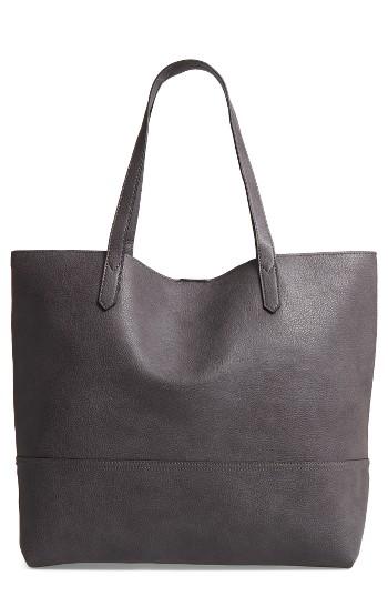 Sole Society Dawson Oversize Faux Leather Shopper - Grey