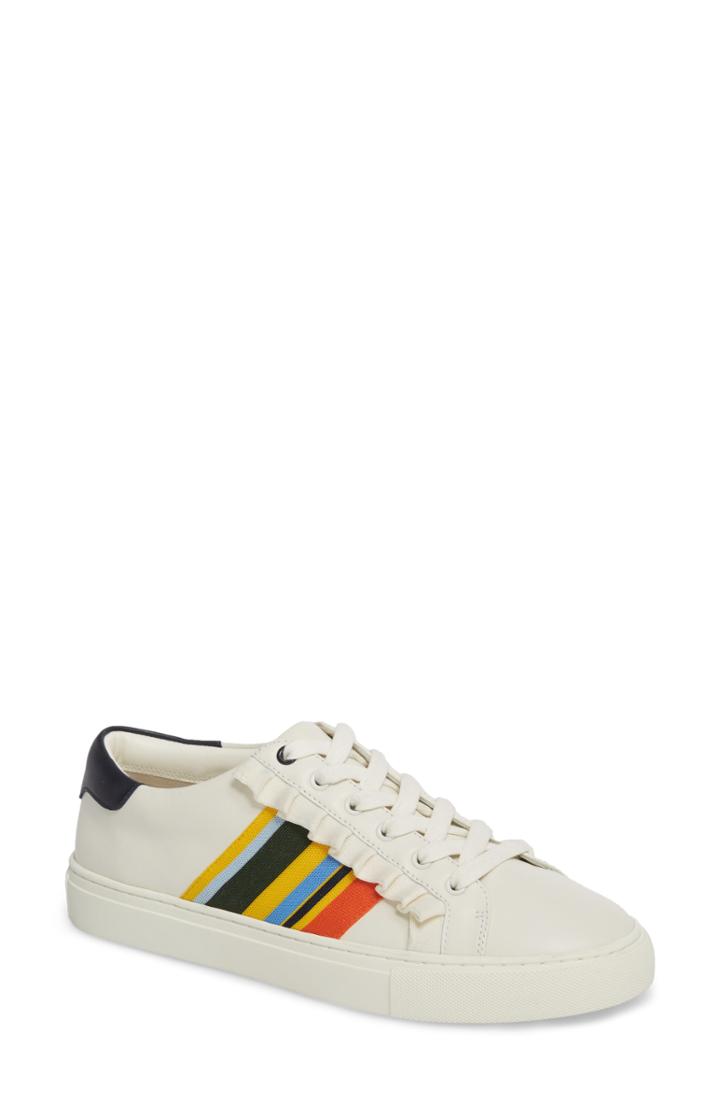 Women's Tory Sport Ruffle Sneaker M - Ivory