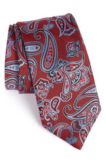 Men's Brioni Paisley Silk Tie, Size - Red