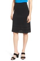 Women's Ming Wang Pointelle Knit A-line Sweater Skirt
