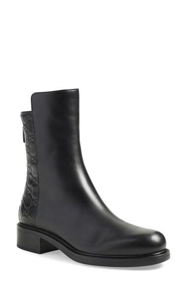 Women's Gucci 'liza' Logo Embossed Ankle Boot
