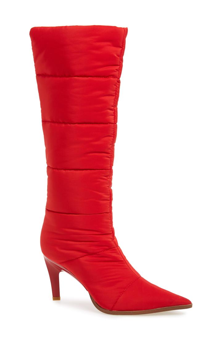 Women's Jeffrey Campbell Apris Knee High Puffer Boot M - Red