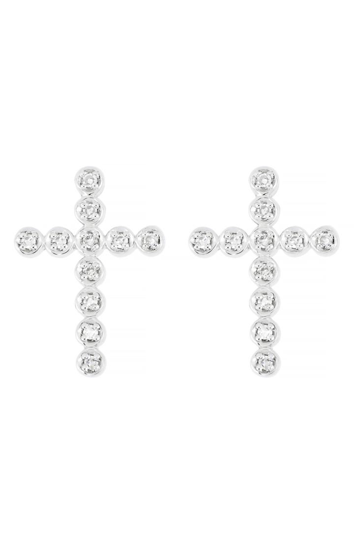 Women's Carriere Diamond Cross Stud Earrings (nordstrom Exclusive)