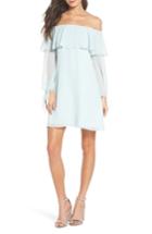 Women's Sam Edelman Off The Shoulder Tie-cuff Shift Dress - Green