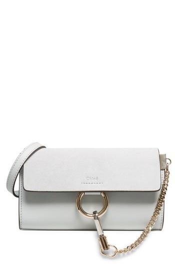 Women's Chloe Faye Leather & Suede Wallet On A Strap - Grey