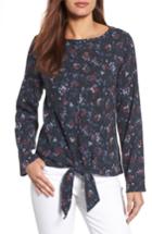 Women's Caslon Knot Front Print Top