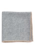 Men's Eleventy Flannel Wool Pocket Square, Size - Grey