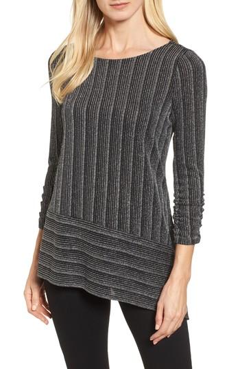 Women's Chaus Metallic Stripe Asymmetrical Top