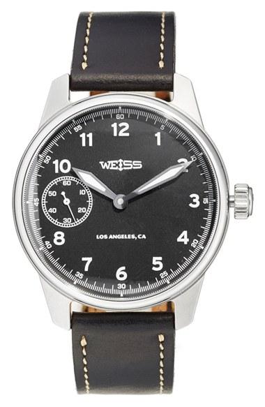 Men's Weiss Watch Company 'standard Issue' Leather Strap Watch, 42mm (nordstrom Exclusive)