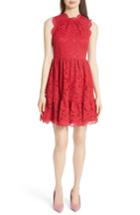 Women's Kate Spade New York Poppy Field Lace Fit & Flare Dress - Red