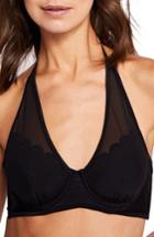 Women's Ted Baker London Scallop Mesh Underwire Bikini Top C/d - Black