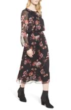 Women's Vince Camuto Garden Fleur Chiffon Blouson Dress, Size - Black