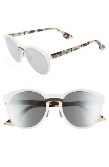Women's Dior Onde 50mm Rounded Sunglasses - Matte White/ Havana