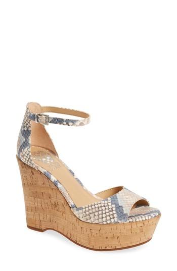 Women's Vince Camuto Tatchen Ankle Strap Platform Sandal M - Blue